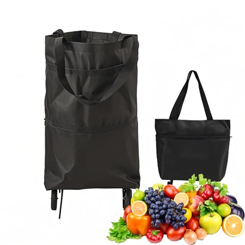 Compact 2-in-1 Foldable Grocery Cart