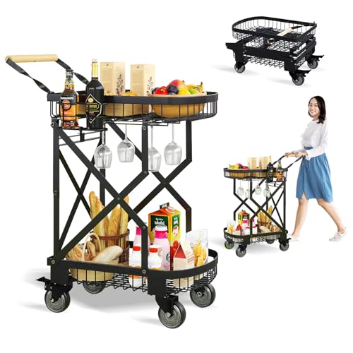 Compact 2-Tier Foldable Cart