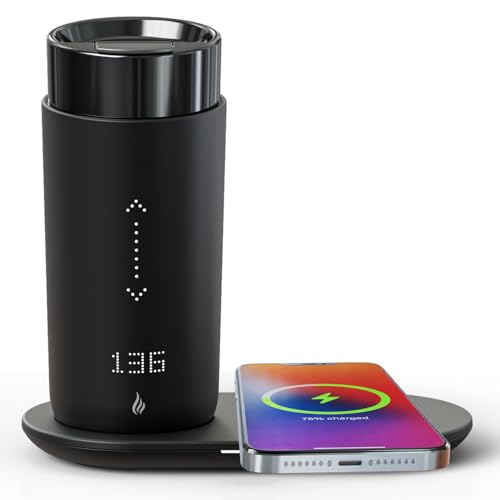 LEGARDLILIU Temperature Control Heated Coffee Mug Smart Self Heating Travel ...