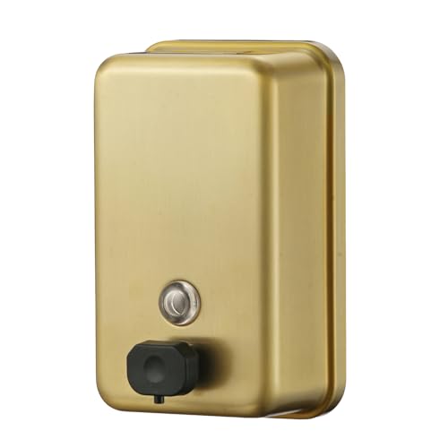 Stardrix Brushed Gold Stainless Steel Vertical 1100ml/37oz Capacity Commercial-Grade Soap ...