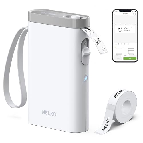 Nelko Label Maker P21 Portable Bluetooth Sticker Printer with Tape, ...