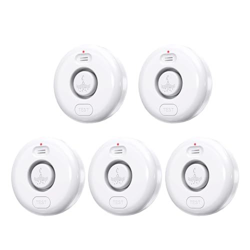 5 Pack Water Leak Alarm Detector, 120dB Loud Alert Water ...