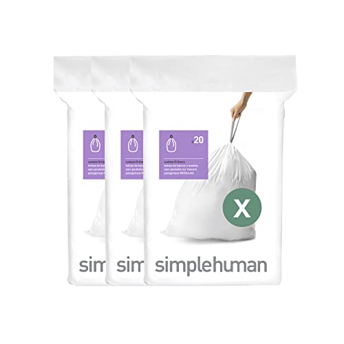 simplehuman Code X 60 Count, Dispenser Pack Custom Fit Liners, ...