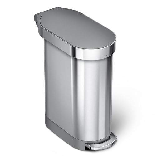 simplehuman 45 Liter / 12 Gallon Slim Hands-Free Kitchen Step ...
