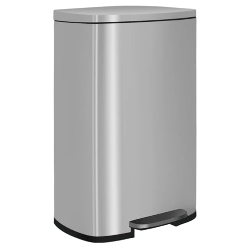 13 Gallon/50 Liter Kitchen Trash Can, Fingerprint Proof 410 Stainless ...