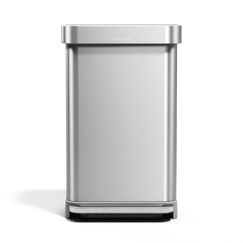 simplehuman Rectangular Step Can, 45L / 12 Gallon Kitchen Trash ...