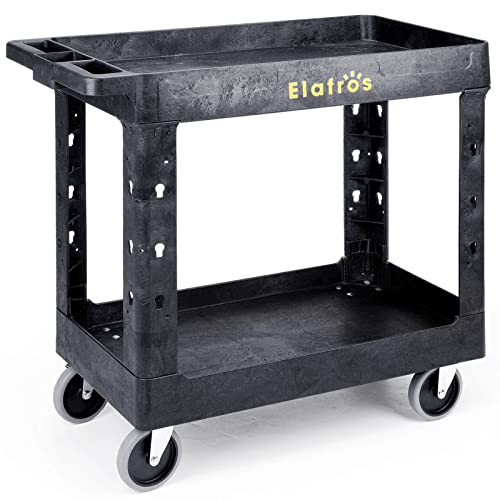 ELAFROS Heavy Duty Plastic Utility Cart 34 x 17 Inch ...