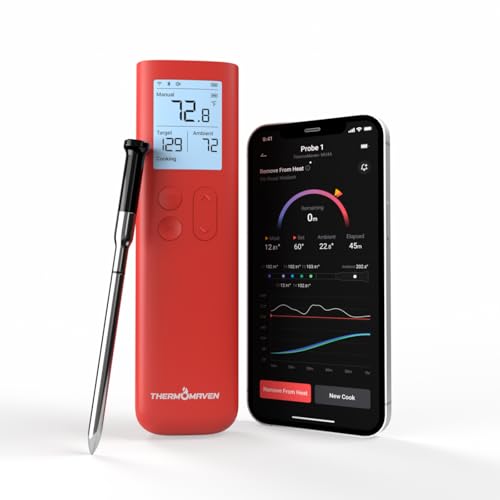 ThermoMaven Smart Bluetooth Wireless Meat Thermometer:Sub-1G Signal Stability, Standalone Display ...