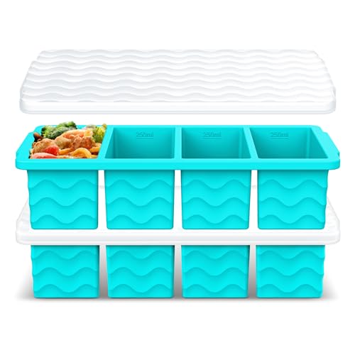 Doasuwish Silicone Freezer Molds for Soup with Lid – 1-Cup ...