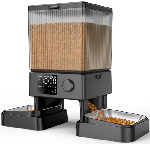 oneisall Automatic Cat Feeder for 2 Cats, 20 Cups/5L Automatic ...