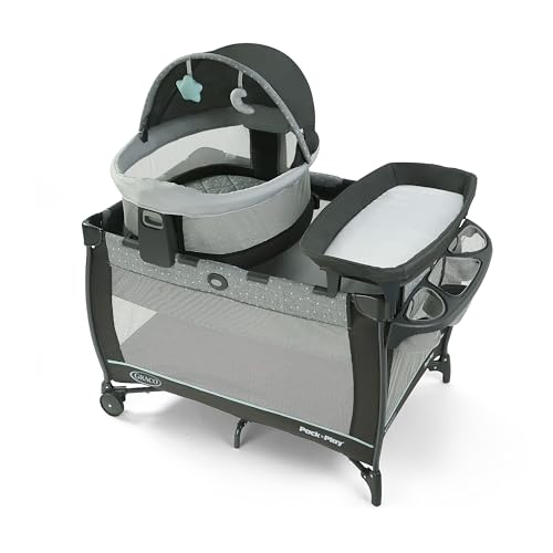 Graco® Pack ’n Play Travel Dome LX Playard – Raised Travel Bassinet, UV‑50 Canopy, Changer & Storage, Astin