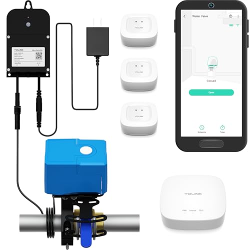 YoLink Smart Water Leak Protection System Kit: Bulldog Valve Robot, ...