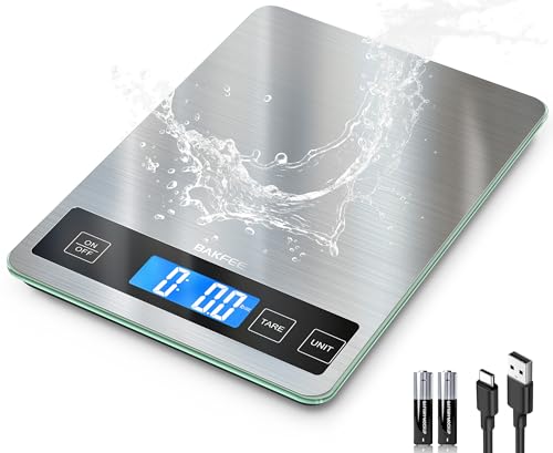 BakFee Food Scale, 33lb Digital Kitchen Scale with Stainless Steel ...