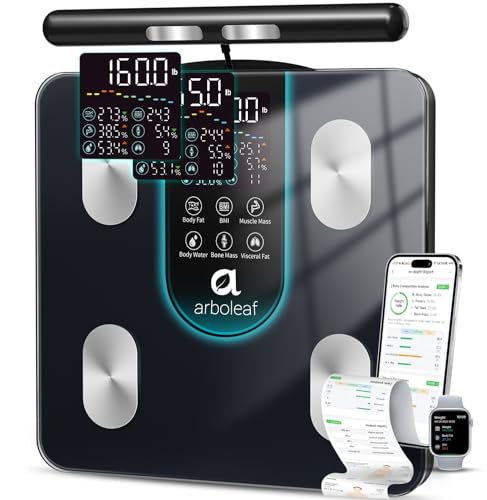 Arboleaf Smart Scale for Body Weight, 8-Electrode Dual-Frequency BIA Digital ...