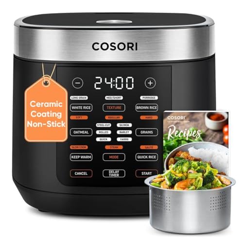 Cosori Rice Cooker 10 Cup, 24h Keep Warm, Non-stick Ceramic ...