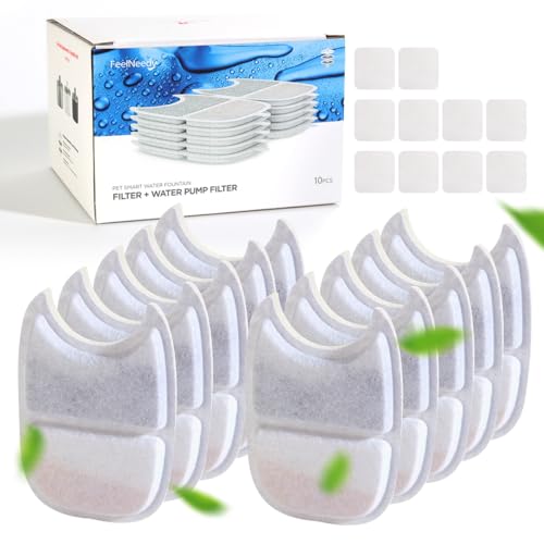 FEELNEEDY 10 Pack Pet Water Fountain Filter Replacement for 135 ...