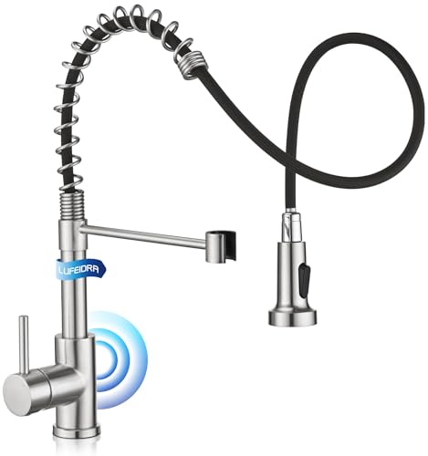 LUFEIDRA Touchless Kitchen Faucet with Pull Down Sprayer-Brushed Nickel Kitchen ...