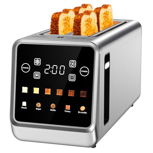Long Slot Toaster 4 Slice with Touchscreen, 1400W Stainless Steel ...