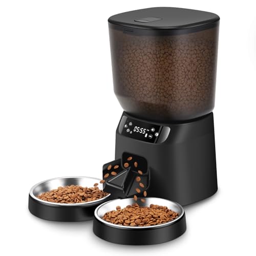 Automatic Cat Feeders for Two Cats, 5L/20 Cups Double Automatic ...