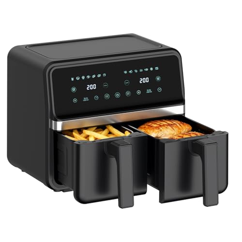 REABELL 4QT+4QT Dual Basket Air Fryer - Digital Touchscreen, Smart ...