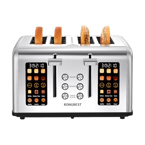 4 Slice Touch Screen Toaster with Wide Slots Stainless Steel ...