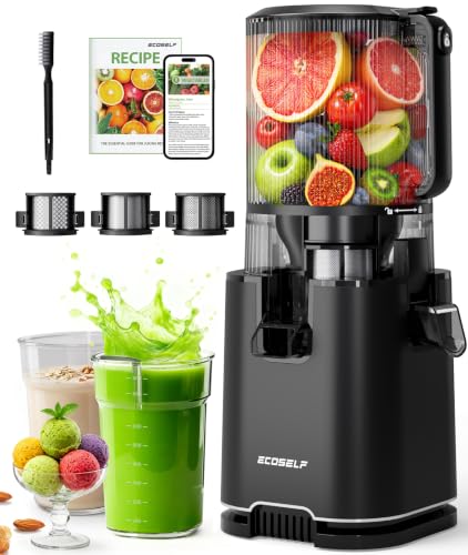 ECOSELF 3-in-1 Juicer with 3 Filters (Juice/Sorbet/Nut Milk), 6.0