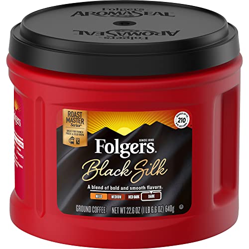 Folgers Black Silk Dark Roast Ground Coffee, 24.2 Ounces