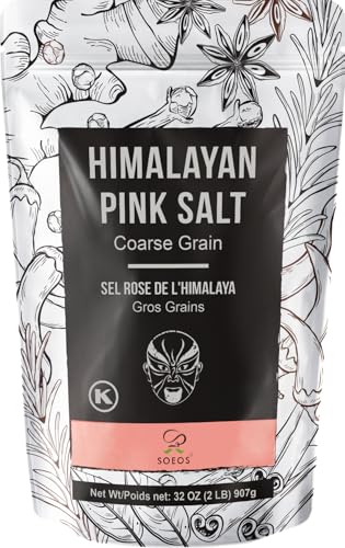 Soeos Himalayan Pink Salt, Coarse Grain, 2 Pound (32 Oz), ...