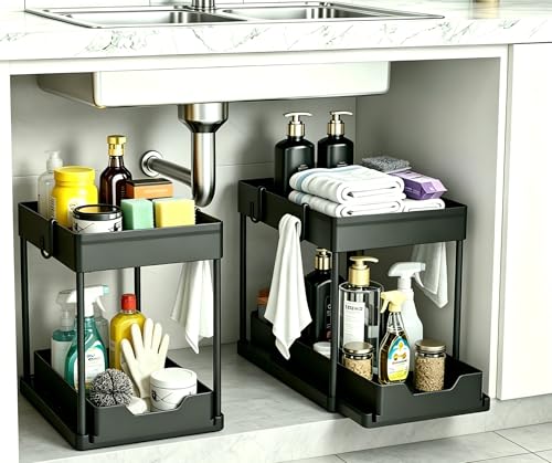 DEKAVA Sliding Bathroom Cabinet Organizer