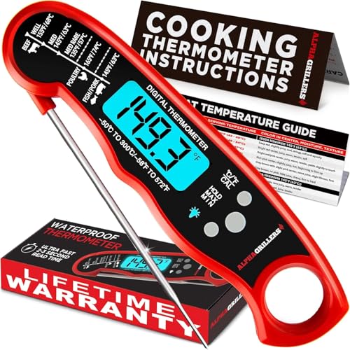 Alpha Grillers Meat Thermometer Digital – Instant Read Food Thermometer ...