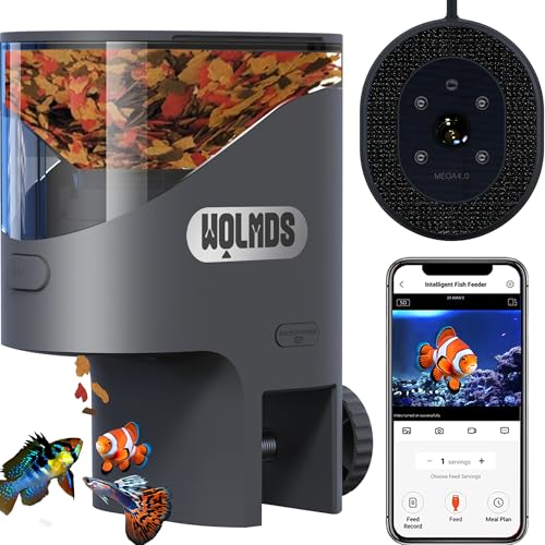 Wolmds WiFi Automatic Fish Feeder with 2.5K Camera, 2.4/5G Smart ...