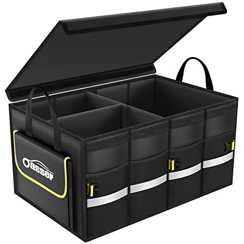 Oasser Car Trunk Organizer, 3 Compartments Collapsible Waterproof Car Organizer ...