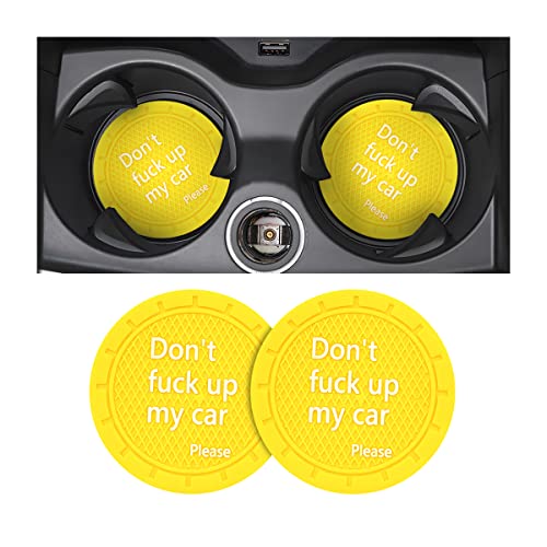 2 Pack Car Cup Holder Coasters, 2.75 Inch Non-Slip PVC ...