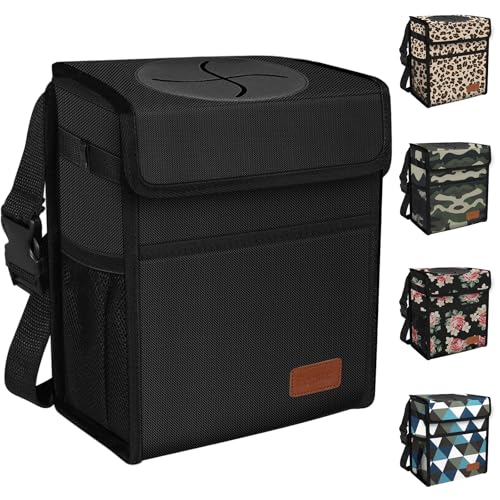 Femuar Leak Proof Car Trash Can with Lid - Waterproof ...