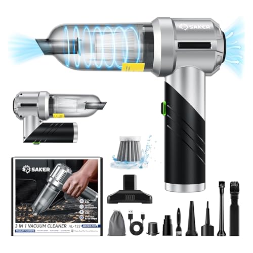 Saker Portable Handheld Vacuum Cordless Portable 17000PA Foldable Car Vacuum ...