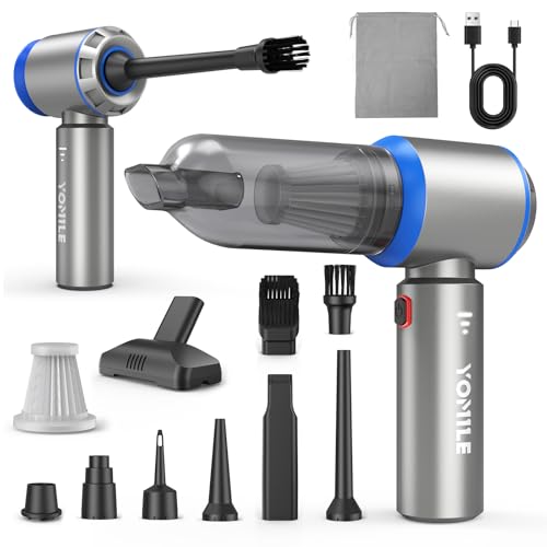 Yomile Mini Vacuum Cleaner, 2 in 1 27000PA Brushless Car ...