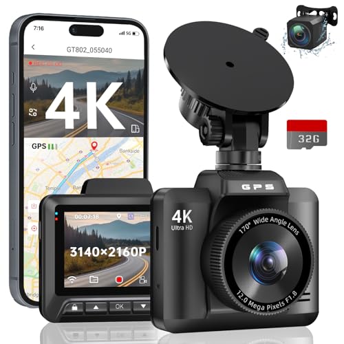 Dash Cam Front and Rear, Ecomoment 4K+1080P Dual Dash Camera ...
