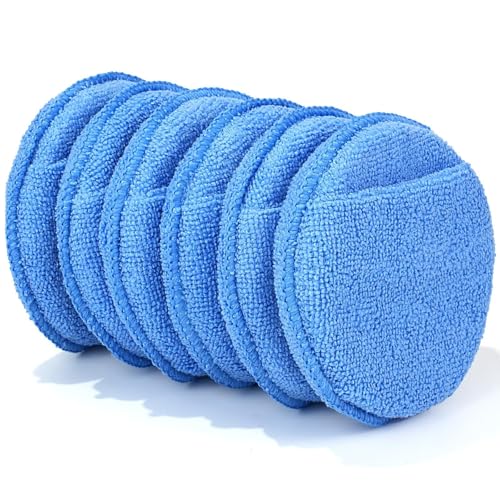 FONASONIC 6 Pack Microfiber Wax Applicator Pads, Car Wax Applicator ...