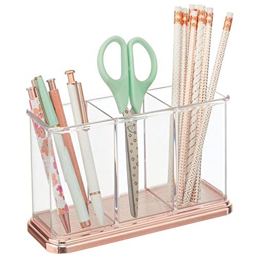 mDesign Plastic Organizer Cup Holder, Divided Storage Organizer for Desks, ...