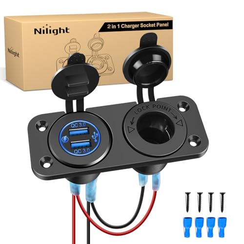 Nilight QC 3.0 Dual USB Charger and Cigarette Lighter Socket ...